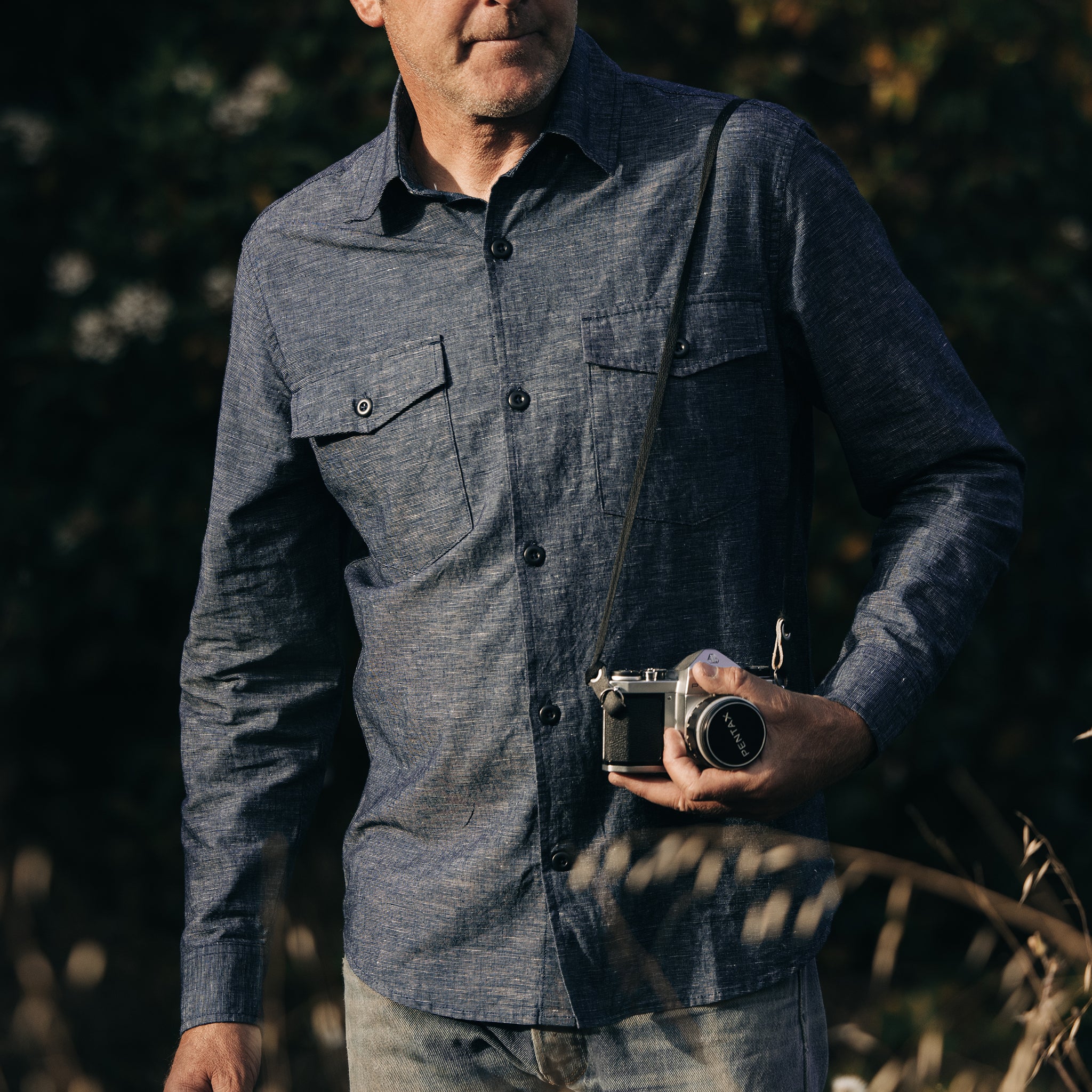 The Point Shirt in Indigo Slub