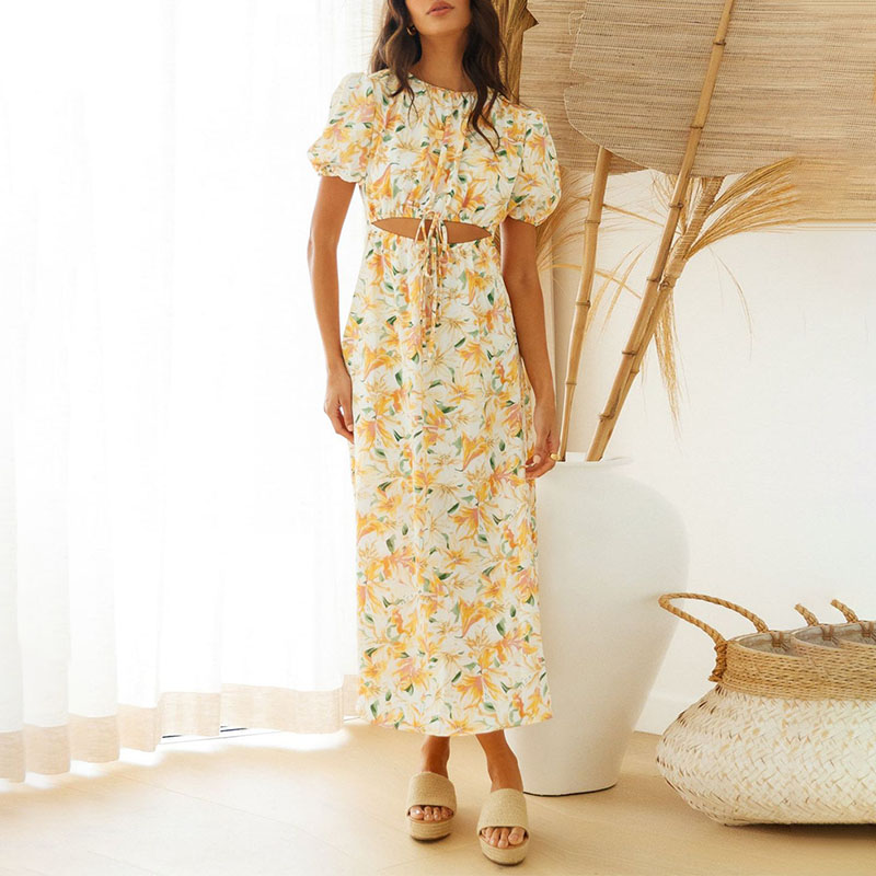 Ladies Summer Fresh Floral Print Dress