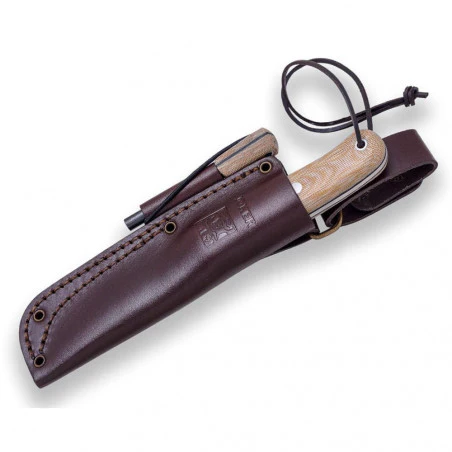 Joker BS9 Trampero Scandi Micarta Beige with ferrocerium - Survival and buscraft knife