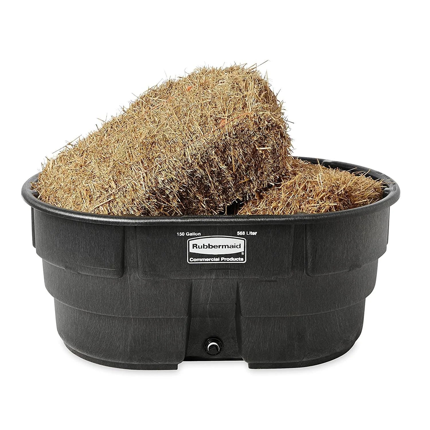 2025 Rubbermaid FG424500BLA Stock Tank, 150 Gal Capacity, Plastic, Black