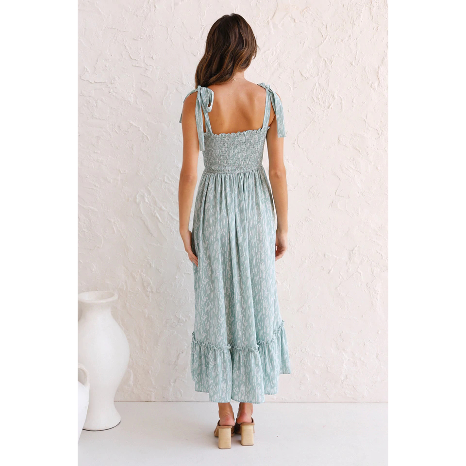 Fashion Casual Ruffled Floral Dress