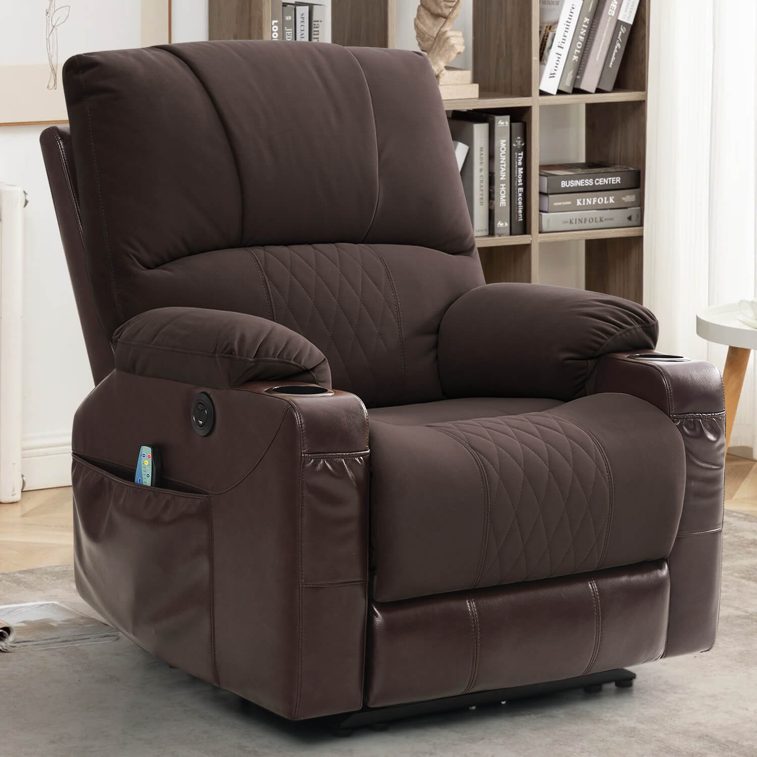 Power Recliner Chair with Heat and Massage, Wall Hugger